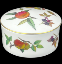 Vintage Royal Worcester Arden Round Dresser Trinket Box Allover Fruit Pa... - $14.00
