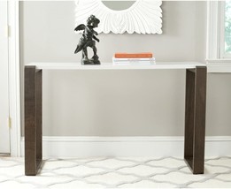 White And Dark Brown Mid-Century Modern Console Table From The, Bartholomew. - $274.94