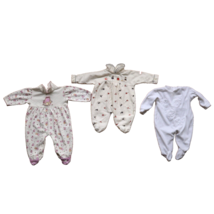 Vintage 90s Baby Girl Sleepers Sz 3-6 mo Confetti Kids Bon Bebe Bunny Lo... - $10.62