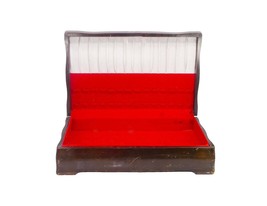 Flatware | cutlery chest. Mahogany wood, red velvet and satin lining.  - $64.55
