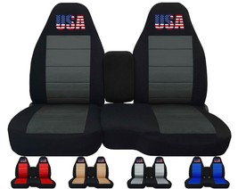 Designcovers Fits Chevy Colorado Front Seat Cover 2004-2012 USA Black Red - $109.99