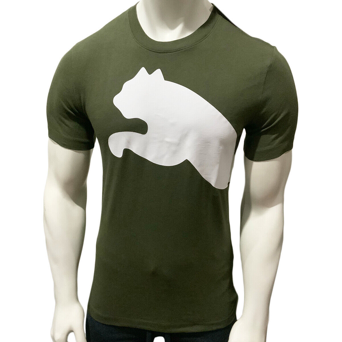Primary image for NWT PUMA MSRP $42.99 OVERSIZED LOGO MEN'S GREEN SHORT SLEEVE CREW NECK T-SHIRT