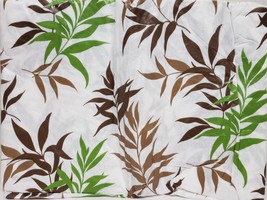 Thin Vinyl Flannel Back Tablecloth 52&quot;x70&quot;Oval, BROWN &amp; GREEN LEAVES ON ... - £6.97 GBP