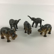 Elephant Calf Hippopotamus Realistic Animals Toy PVC Figure Lot Hippo Sa... - $19.75