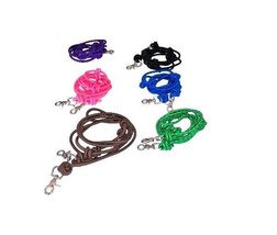 Horse Reins 8FT Poly Rope with Four Knots Nickel Plated Trigger Snaps KHR001 - £7.99 GBP