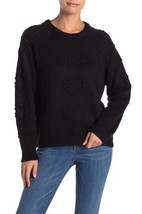 John + Jenn Heart Stitch Crew Neck Sweater in Caviar XL NWT NEW - $24.74