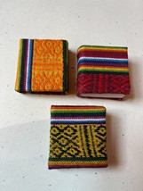 Handmade Lot of 3 Miniature Southern American Fabric Hardcover Blank Books – 1.7 - £11.90 GBP