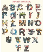 counted cross stitch pattern alphabet marvel ABC chart 376x478 stitches ... - $3.99