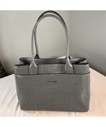 Authentic Coach Casey Heather Gray Croc Embossed Purse Tote Bag F41119 - £102.12 GBP