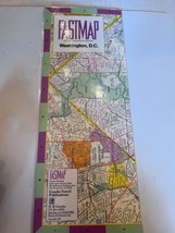 Fastmap Wshington DC 1989 Laminated Map - £5.79 GBP