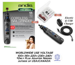 ANDIS PRO CORDLESS RECHARGEABLE Li Ion NAIL GRINDER DOG CAT PET Groomer ... - £55.46 GBP