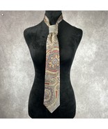 Vintage Bench Mark Necktie Red Grey Paisley Design Silky Thick Mens Tie ... - $19.33 CAD