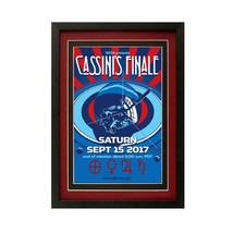 Cassini Saturn Probe NASA Inspirational Poster Custom Framed &amp; Mated Finest Qual - £49.67 GBP