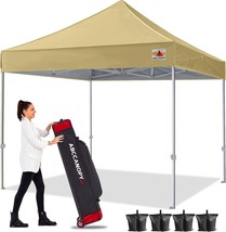 Abccanopy 10X10 Commercial Pop Up Canopy Tent With Mesh Walls, Beige - £237.28 GBP