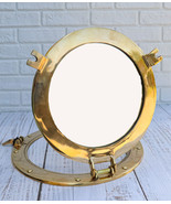 Antique Brass Gold Nautical Marine Ship Porthole Vanity Desktop Table Mi... - £70.60 GBP