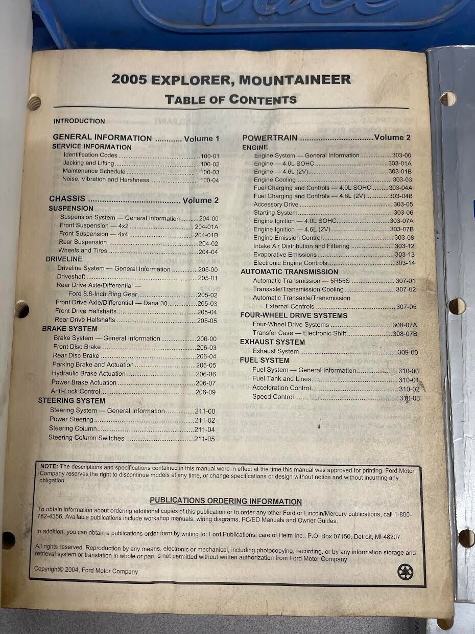 2005 Ford Esploratore Mercury Alpinista Servizio Negozio Repair Manuale Set W Item image 7