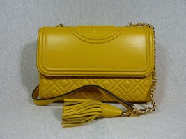 NEW Tory Burch Dailily Yellow Leather Small Fleming Convertible Bag $458 - $458.00
