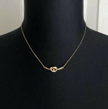Vintage Accents By Hallmark Gold Tone Clear Rhinestone Knotted Pendant N... - $12.86
