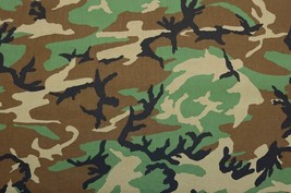 Woodlands Military Nylon 1000D Hunting Camo Cordura Dwr Fabric 2.3 Yards 60&quot;W - £31.28 GBP