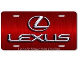 Lexus Logo Inspired Art on Red FLAT Aluminum Novelty Auto Car License Ta... - $17.99