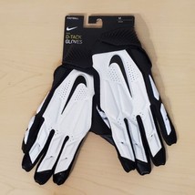 Nike D-Tack 6.0 Padded Lineman Size M Football Gloves White Black NFG211... - $59.98