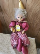 Brinn&#39;s 1988 January Collectible Calendar Clown Doll Very Clean CUTE - $20.79