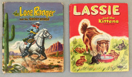  Lone Ranger And Lassie  1955-56  Tell-a-Tales Children&#39;s Vintage Reading Books - £6.19 GBP