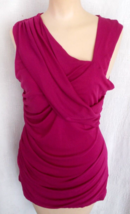 Vince Camuto Draped Sleeveless Pullover Top Cranberry Color Women L - £5.53 GBP