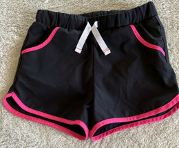 Cat &amp; Jack Girls Black Pink Athletic Shorts Elastic Waist Pockets 2T - £5.07 GBP