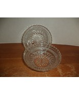 2 Anchor Hocking Pressed Glass Multi Patterned Round Bowl - $562.37 MXN