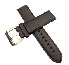 22mm Genuine Leather Watch Band Strap Fits LUMINOR RADIOMIR Brown Pin  - $13.00