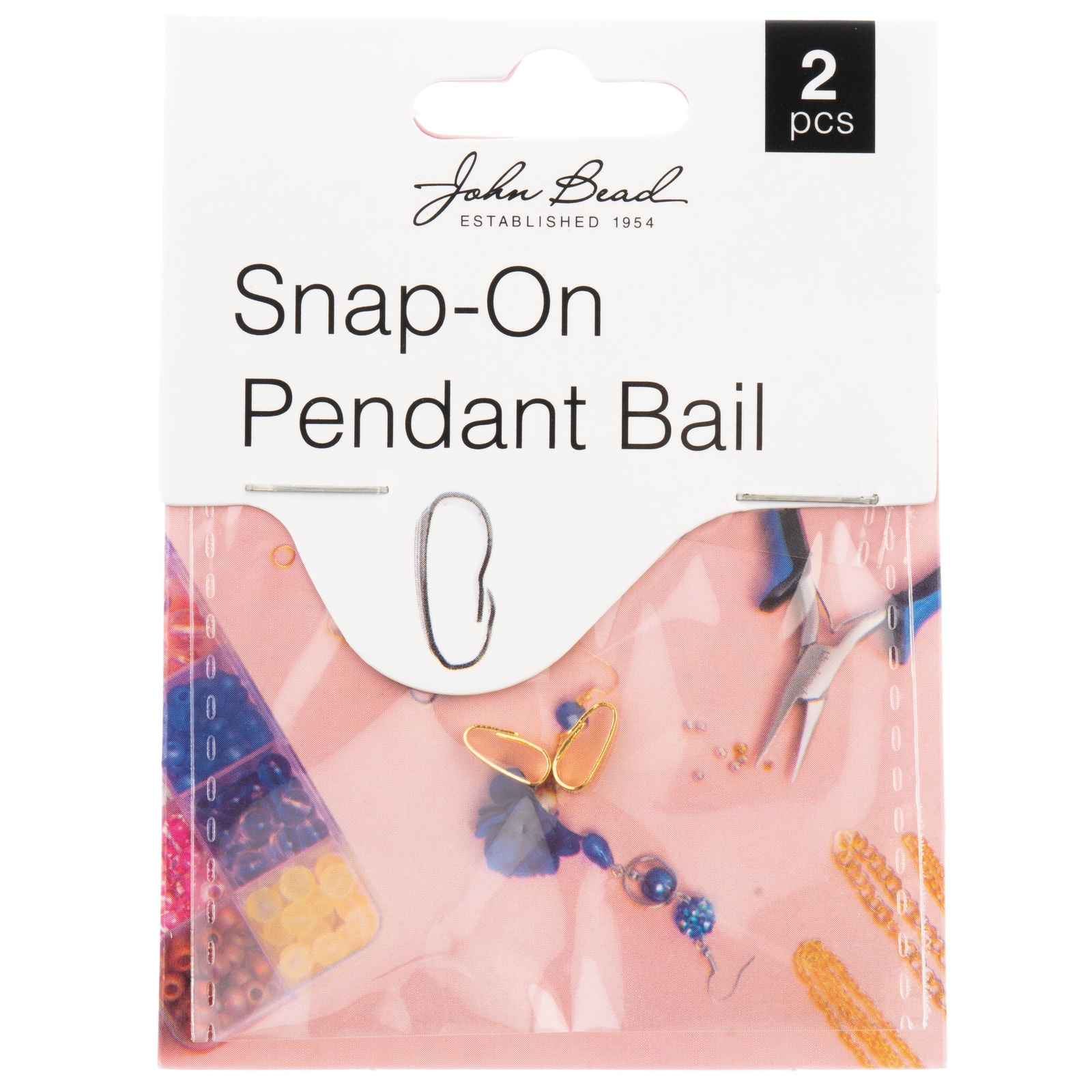 John Bead Snap-On Pendant Bail 9mm 2/Pkg-Gold 1401185 - $7.09