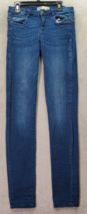 Zara Trafaluc Jeans Women Sz 4 Blue Denim Pockets Flat Front Skinny Leg Mid Rise - £17.40 GBP