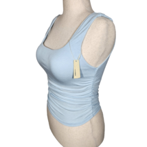 OGL Light Blue Side Ruched Padded Shelf Bra Tank Top Size M - $19.99