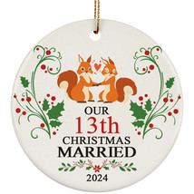 Our 13th Years Christmas Married Ornament Gift 13 Anniversary Squirrel Couple - $15.79