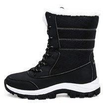 Newly Women Snow Boots Outdoor Plush Hiking Boots Winter High Boots Female Ankle - £45.59 GBP