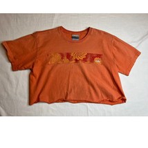 Nike Shirt Womens Medium Orange Short Sleeve Cropped Logo Athleisure Sportswear - $3.90