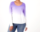 Candace Cameron Bure The Ocean Dipped Long-Sleeve Tee Top- Ultra Violet,... - £20.22 GBP