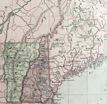 1879 Map New England USA Victorian Atlas Harpers Geography 1st Edition DWAA9 - £63.95 GBP