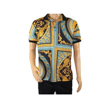 Mens PLATINI Sports Polo Shirt With Rhine Stones Fancy Medallion DPP8241 Black image 2