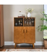 Rustic Farmhouse Liquor Cabinet with Wine Rack - $412.92 CAD