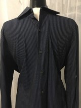 Banana Republic Men&#39;s Shirt Blue White Striped Button Up 100% Cotton Size Large - £11.87 GBP