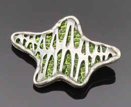 CORO 925 Silver - Vintage Rare Openwork Zig Zag Enamel Star Brooch Pin - BP10179 - £135.34 GBP