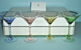 Kate Spade Lenox LARABEE DOT POP 4-PC. Mini Martini Crystal Glasses 4 Colors New - £91.84 GBP
