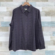 The Territory Ahead Vintage Jacquard Shirt Gray Red Button Front Casual ... - £47.35 GBP