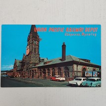 Vintage Postcard Union Pacific Train Railway Depot Cheyenne Wyoming Not Posted - £8.55 GBP