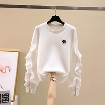 Joinyouth Clothes for Teens Korean Fashion Sweatshirts Women O-neck Ruffles Zipp - £82.18 GBP