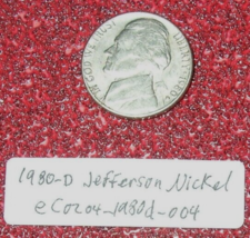 1980 D Jefferson Nickel Filled &#39;D&#39;, Die Breaks Faint Lettering Errors; Old Coin - £14.18 GBP