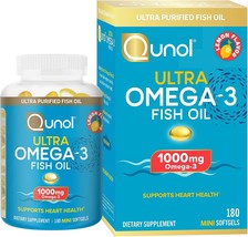 Qunol Fish Oil Omega 3 Mini Softgels, 1000mg Omega 3 EPA + DHA, Ultra Pure Suppl - $40.99