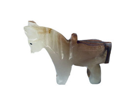 Vintage White Marble Stone Horse Figurine 9cm - £12.84 GBP